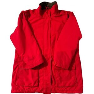 Lands End Red Zip Front Aircore-200 Polartec Fleece Quilted Liner Size‎ L 14-16